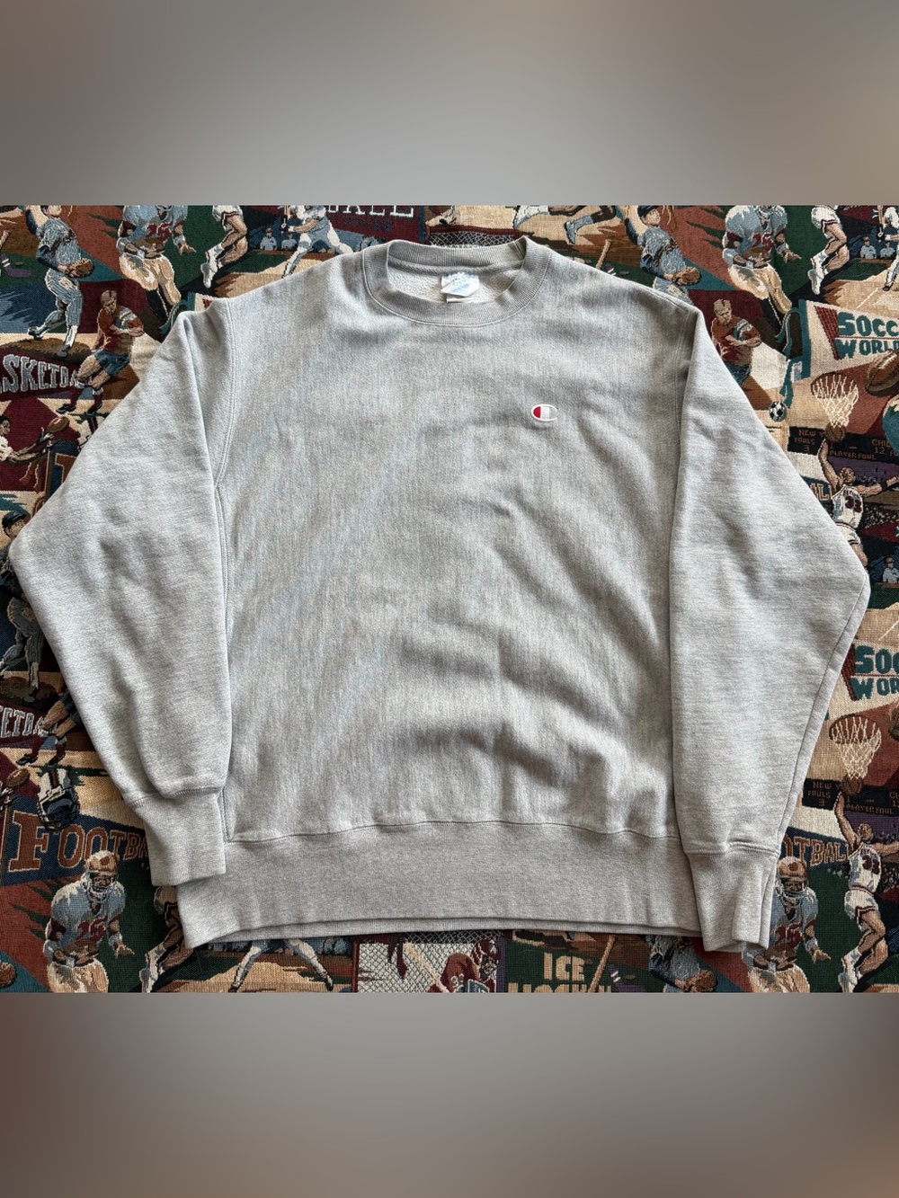 Y2K Vintage Men’s Gray Champion Reverse Weave Blank Crewneck Sweatshirt